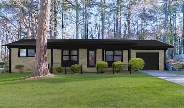 4158 Pepperdine Dr, Decatur, GA 30034 - view of front of home with an attached garage, concrete driveway, and a front lawn