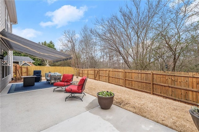 view of patio with an outdoor living space