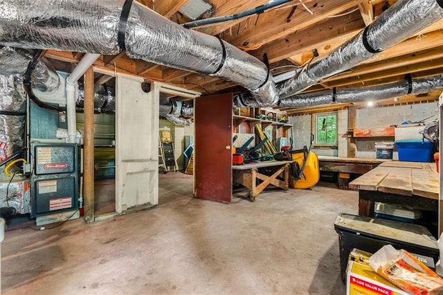 1630 Park Ln, Marietta, GA 30066 - basement featuring a workshop area and heating unit