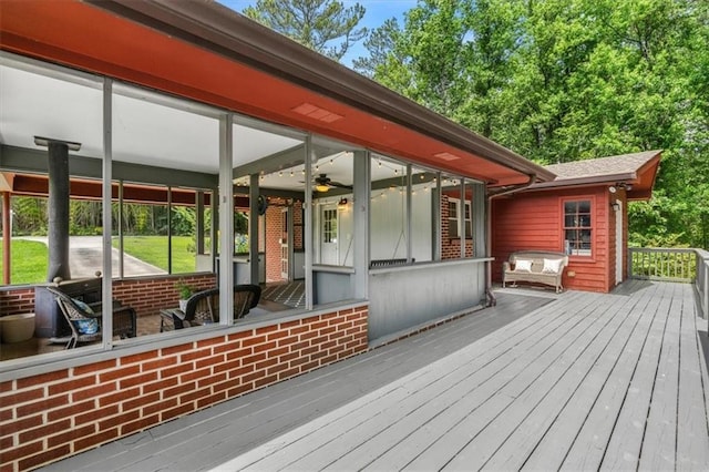 1630 Park Ln, Marietta, GA 30066 - wooden terrace with a ceiling fan