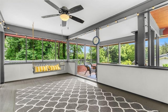 1630 Park Ln, Marietta, GA 30066 - unfurnished sunroom featuring a ceiling fan