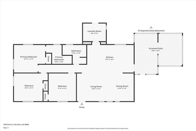 1630 Park Ln, Marietta, GA 30066 - room layout