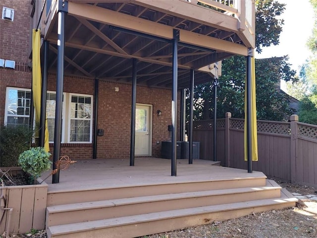 wooden terrace with fence