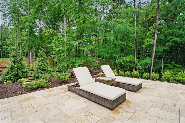 131 Forsyth Park Ln, Woodstock, GA 30188 - view of patio / terrace with a view of trees