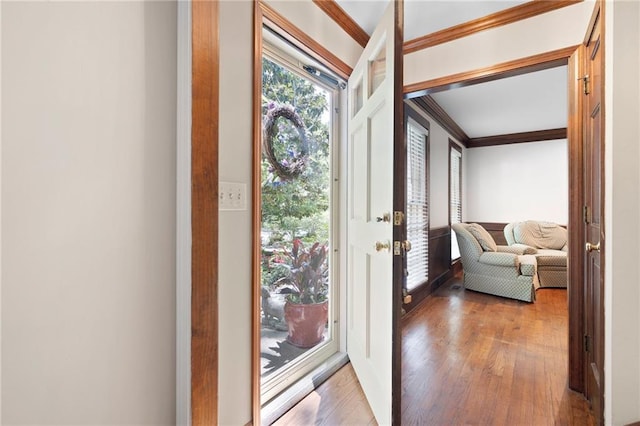 4140 Westchester Xing NE, Roswell, GA 30075 - entryway with crown molding and wood finished floors