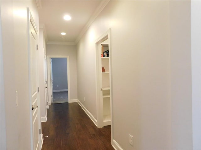 330 La Perla Dr, Sugar Hill, GA 30518 - hallway featuring wood finished floors, crown molding, and recessed lighting