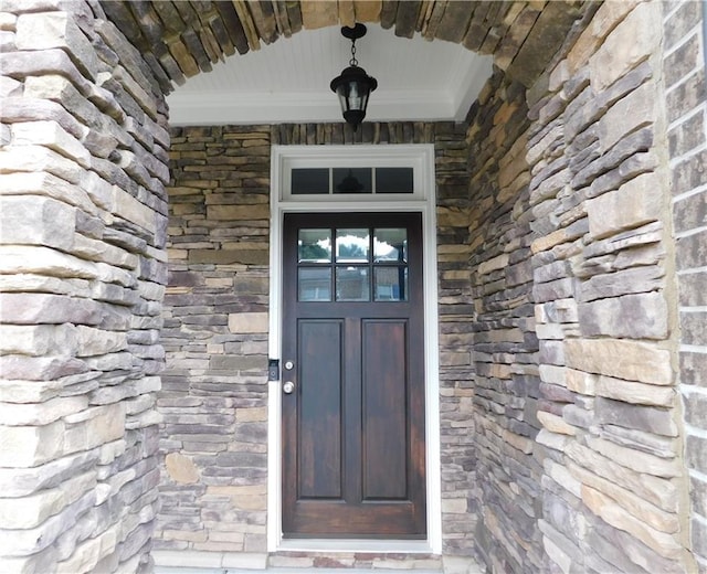 330 La Perla Dr, Sugar Hill, GA 30518 - doorway to property with stone siding
