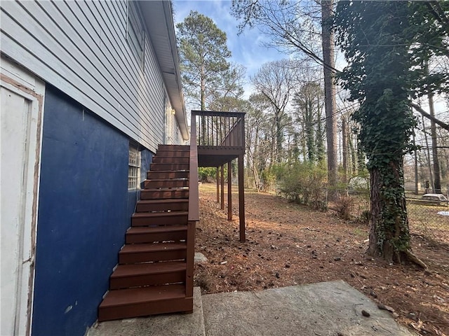 view of yard featuring a deck