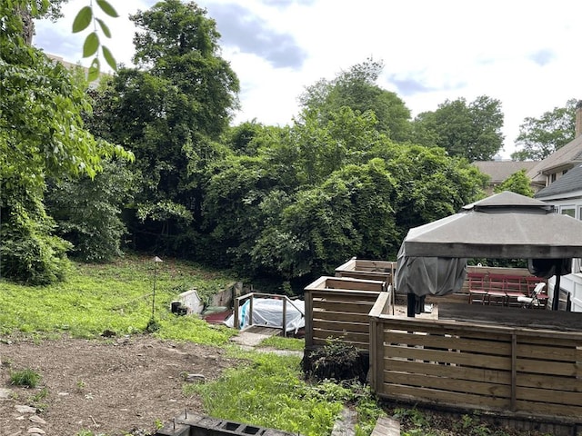 view of yard with a gazebo