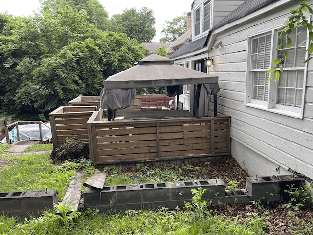 deck with a gazebo