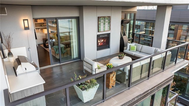 balcony with an outdoor hangout area