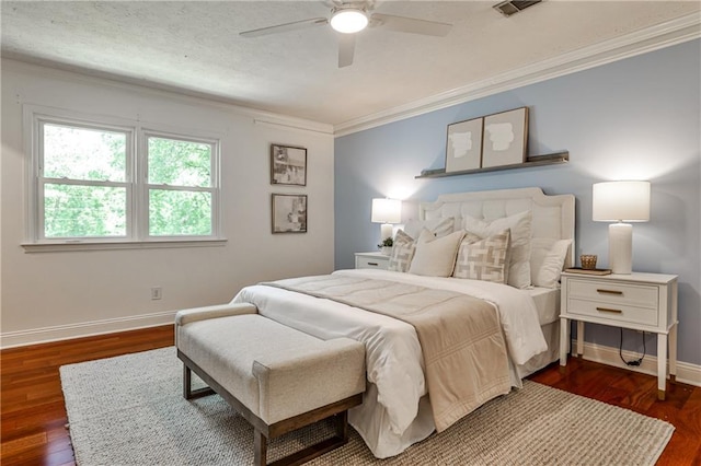 270 Hollyridge Way, Roswell, GA 30076 - bedroom with crown molding, wood finished floors, and ceiling fan