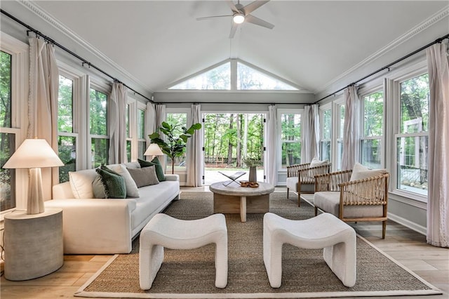 270 Hollyridge Way, Roswell, GA 30076 - sunroom / solarium featuring french doors, wood finished floors, plenty of natural light, vaulted ceiling, and crown molding