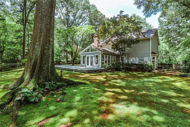 270 Hollyridge Way, Roswell, GA 30076 - rear view of house featuring a wooden deck