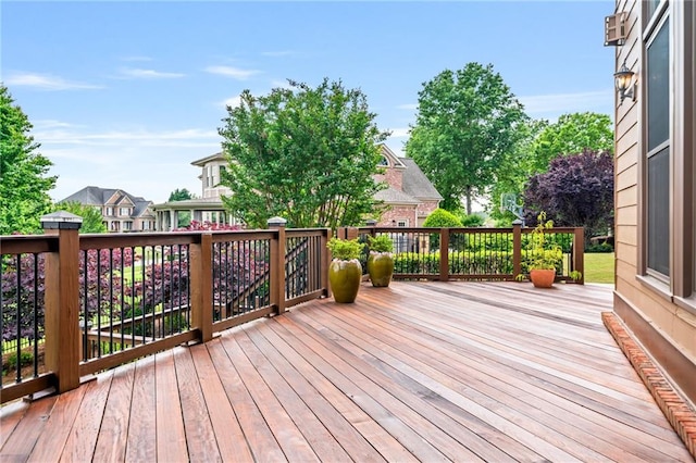 deck featuring a residential view
