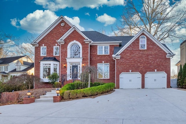 view of front property with a garage