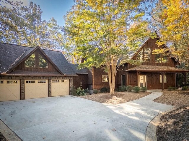 view of front of home featuring a garage