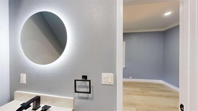 bathroom featuring hardwood / wood-style flooring