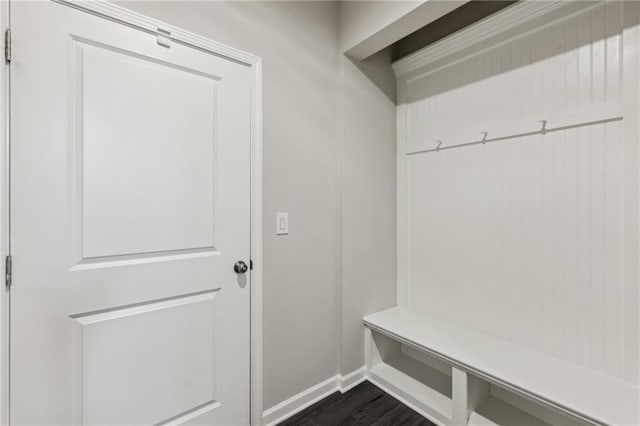 mudroom featuring dark hardwood / wood-style flooring