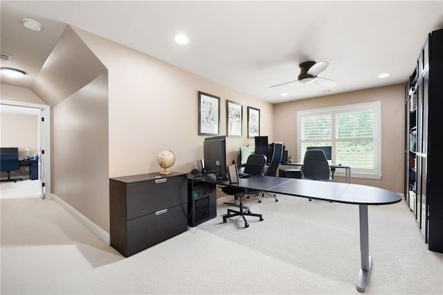 2260 Falkirk Pointe Dr, Marietta, GA 30062 - office area featuring light carpet and ceiling fan