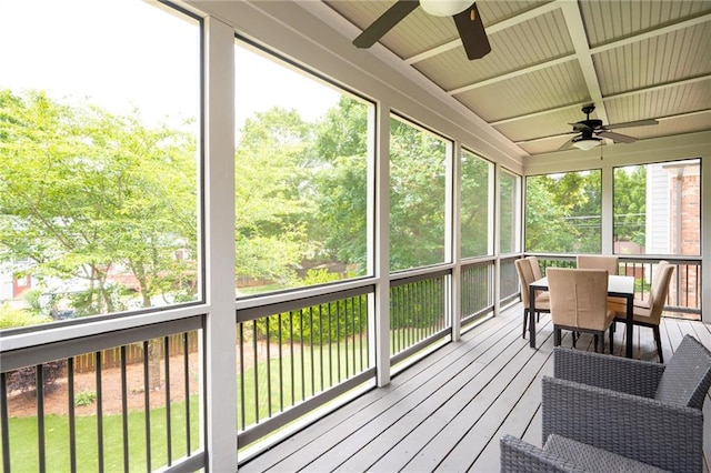 2260 Falkirk Pointe Dr, Marietta, GA 30062 - sunroom / solarium featuring a ceiling fan and outdoor dining space