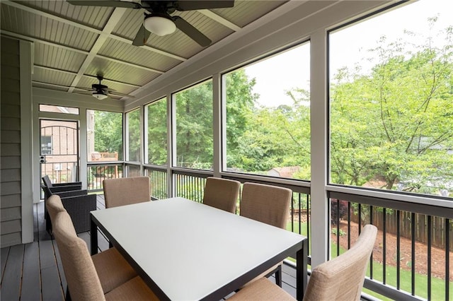 2260 Falkirk Pointe Dr, Marietta, GA 30062 - sunroom / solarium with a ceiling fan and outdoor dining space