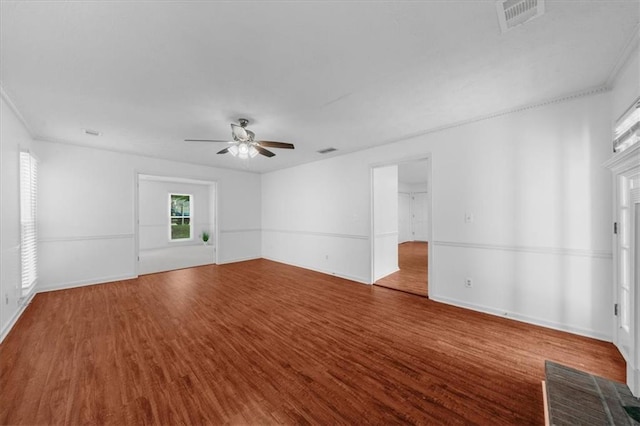1410 Kingfield Dr, Johns Creek, GA 30005 - spare room featuring ceiling fan, wood finished floors, and crown molding