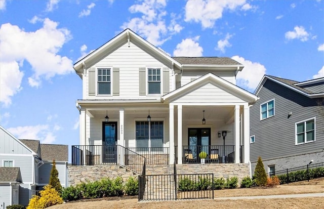 2005 Haley Walk, Woodstock, GA 30188 - view of front of property featuring a porch and fence