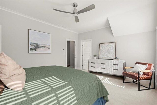 2005 Haley Walk, Woodstock, GA 30188 - bedroom with carpet floors, crown molding, and a ceiling fan