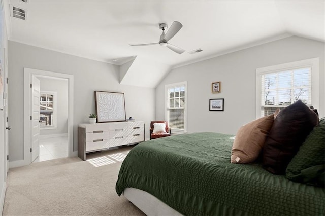 2005 Haley Walk, Woodstock, GA 30188 - carpeted bedroom with lofted ceiling, ceiling fan, and baseboards