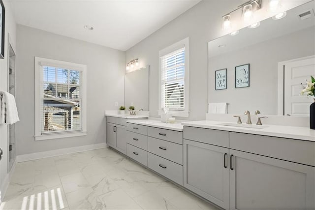 2005 Haley Walk, Woodstock, GA 30188 - full bath with marble finish floors, vanity, and baseboards