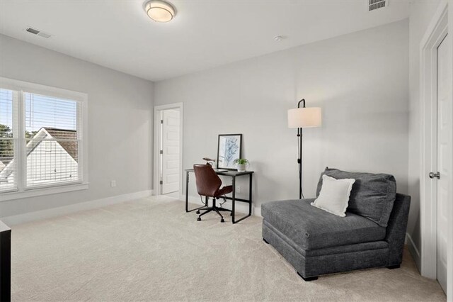 2005 Haley Walk, Woodstock, GA 30188 - living area with light colored carpet, an office area, and baseboards