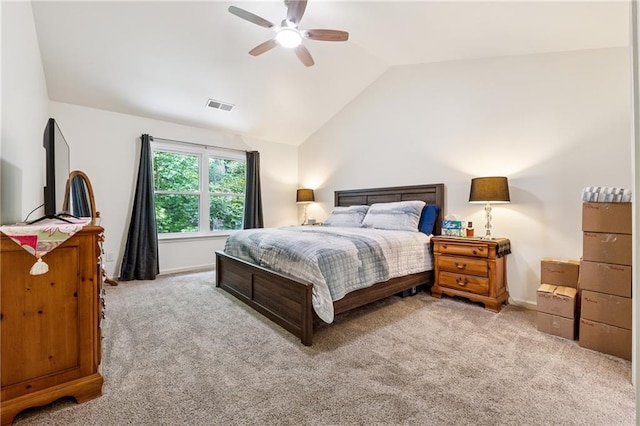 5102 Yellow Stone Dr, Flowery Branch, GA 30542 - carpeted bedroom featuring lofted ceiling, ceiling fan, and baseboards