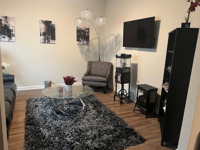 living room featuring hardwood / wood-style floors