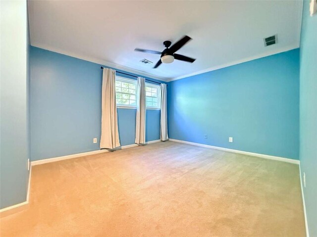 8710 Mount Rushmore Dr, Johns Creek, GA 30022 - carpeted spare room with a ceiling fan, baseboards, and ornamental molding