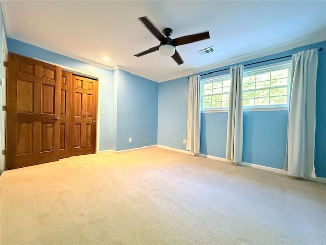 8710 Mount Rushmore Dr, Johns Creek, GA 30022 - unfurnished bedroom featuring baseboards, carpet floors, a ceiling fan, and crown molding