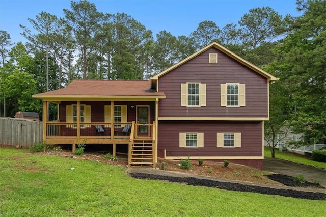 35 Lady Morgan Ln, Dallas, GA 30157 - rear view of property featuring covered porch and stairway