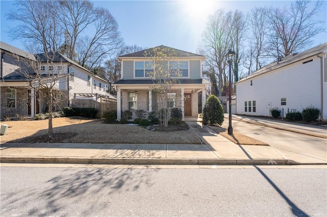 view of front property with covered porch