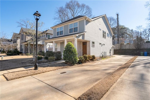 view of front of home with covered porch