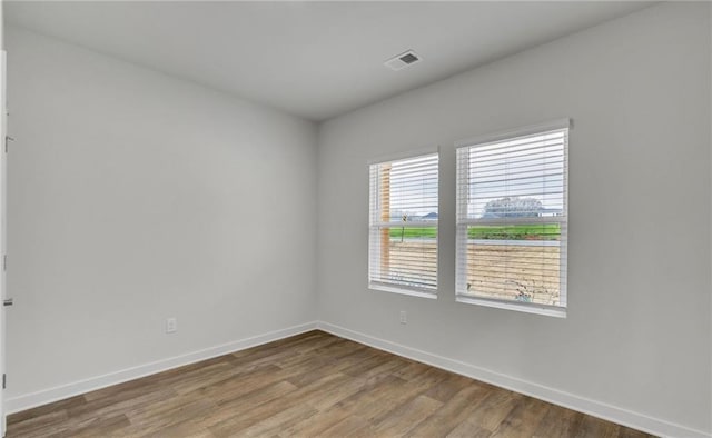 empty room featuring wood-type flooring