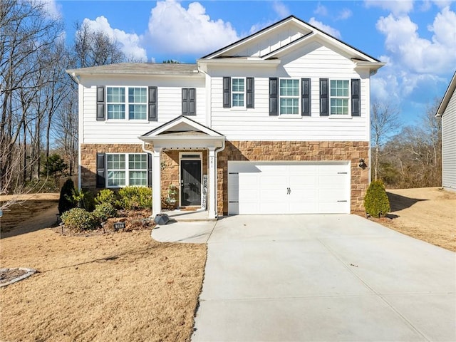 view of front of house featuring a garage