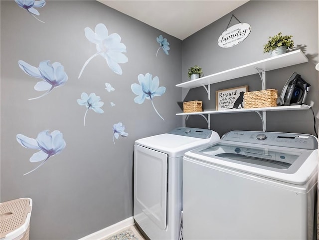 laundry area with washer and dryer