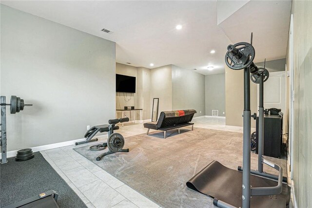3641 Mountain Cove Rd, Snellville, GA 30039 - exercise area featuring recessed lighting and baseboards