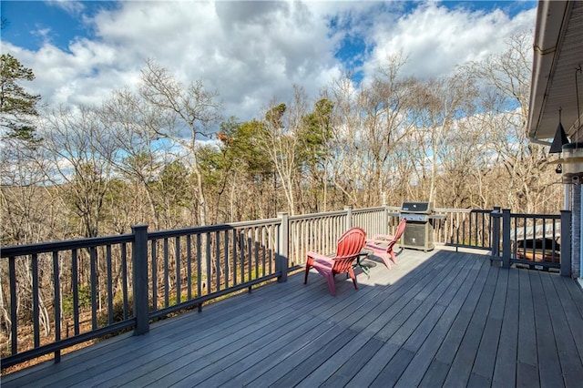 deck with area for grilling