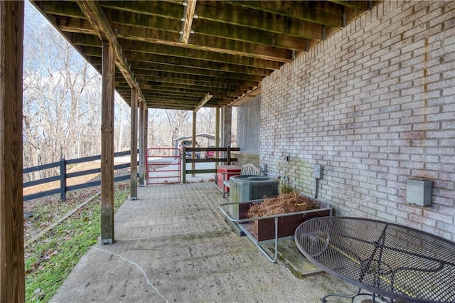 view of patio with central AC