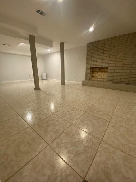 interior space with light tile flooring