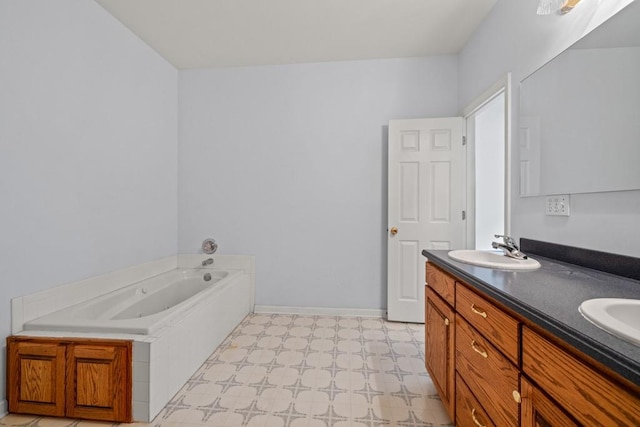 bathroom with a bathtub and vanity