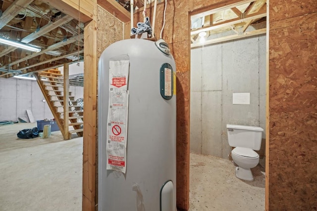 utility room featuring electric water heater