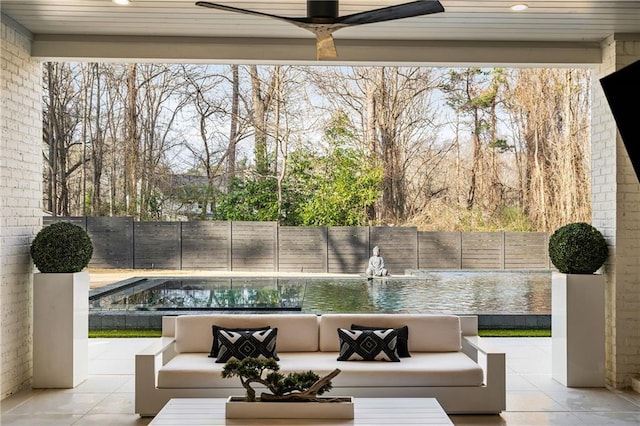 view of patio / terrace with an outdoor living space