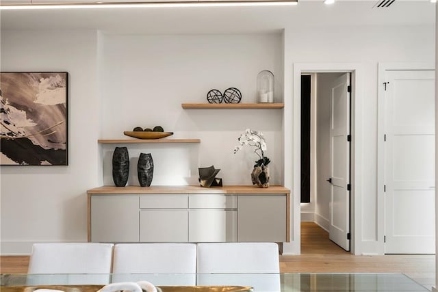 interior space featuring light wood-type flooring